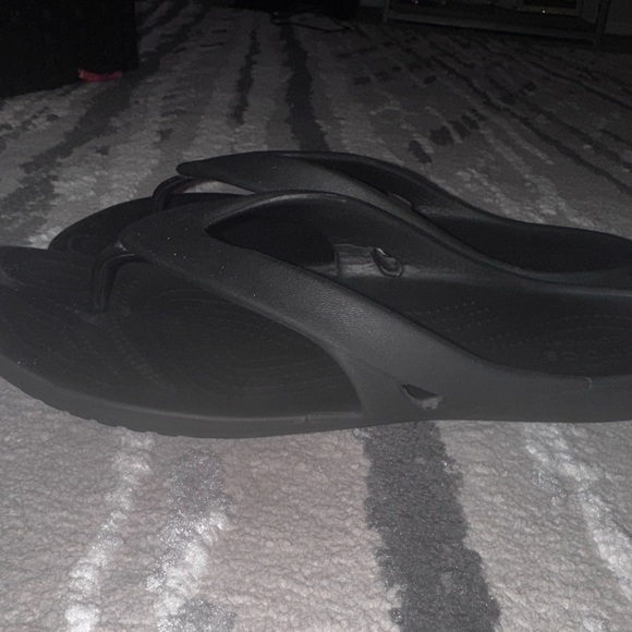 Crocs Iconic Comfort Kadee II Black Flip Flop Sandals Womens Size 11 - Picture 9 of 15